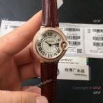 TW Swiss Made Copy Ballon Bleu Cartier 28mm Double-row Rose Gold Watch